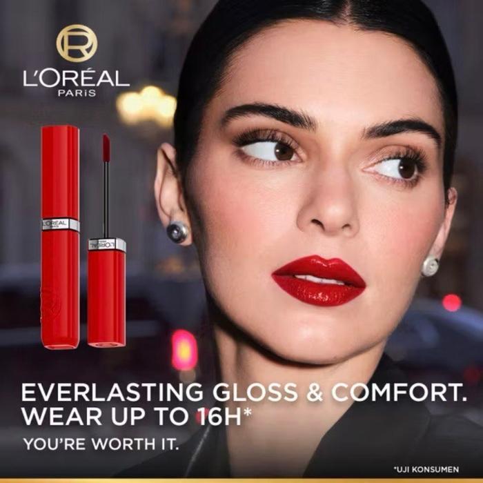 LOREAL Paris Infallible Laque Resistance Lip Cream Glossy Pigmented Lipstik Transferproof