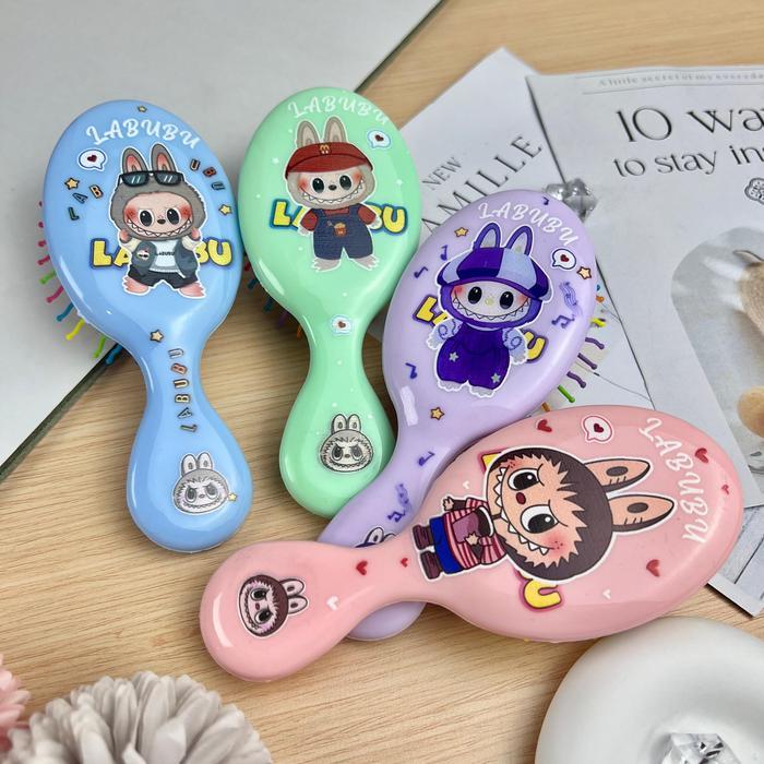 MJ - SISIR LABUBU PELANGI RAINBOW SISIR ANAK LABUBU WET BRUSH RAMBUT LURUS KERITING SISIR LABUBU