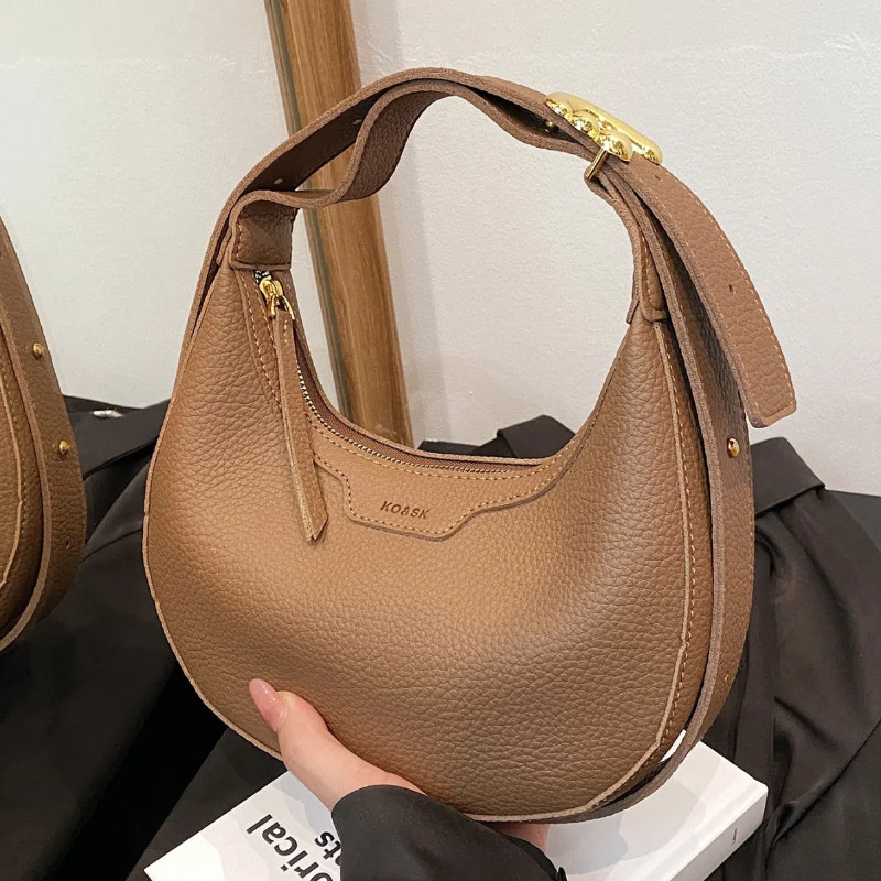 Women Underarm Bag Fashion Hobos Half Moon Saddle Shoulder Bags Luxury Pu Leather Crossbody Bag