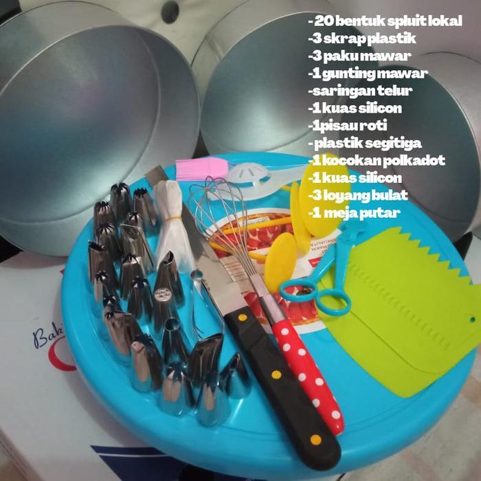 Cypruz Living - Set 37 Loyang Bulat Peralatan Dekorasi Lengkap Peralatan Dekorasi Kue Tart Kue Ulang