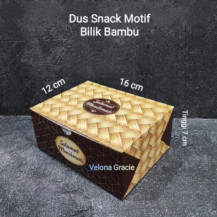 Stok Baru Dus Snack 12x16 Bilik Bambu isi 50 pcs GS Motif Box Kue