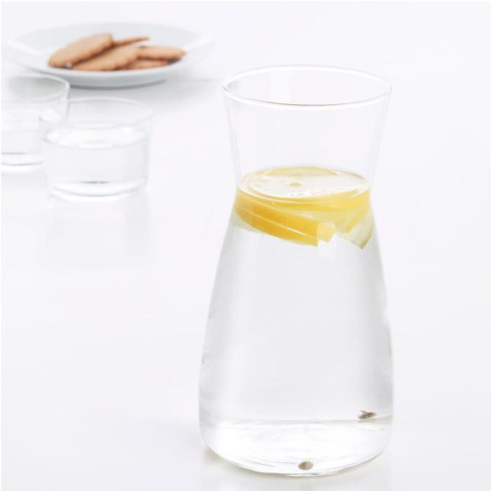 "New" KARAF Vas Bunga Kaca 1 Liter - Cocok untuk Minuman & Hiasan Rumah - Tinggi 20 cm Diameter 10,5