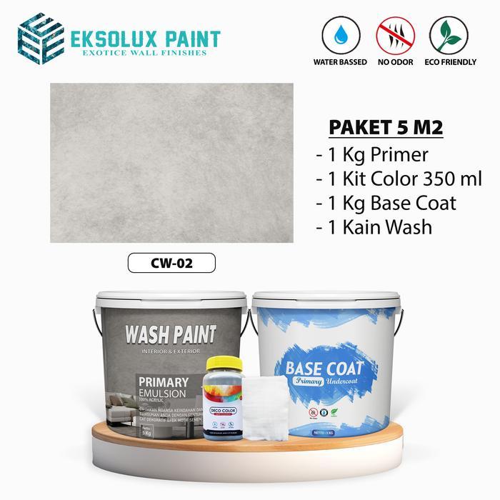 Cat Tembok Wash Paint Cement Wash Motif Semen Ekspos - Paket 5m2 Cat Dekoratif Wash Paint - Type