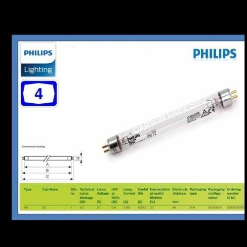 Philips Lampu Tl Uv Sterile 4W T8Uvc Untuk Sterilizer Crown Uv