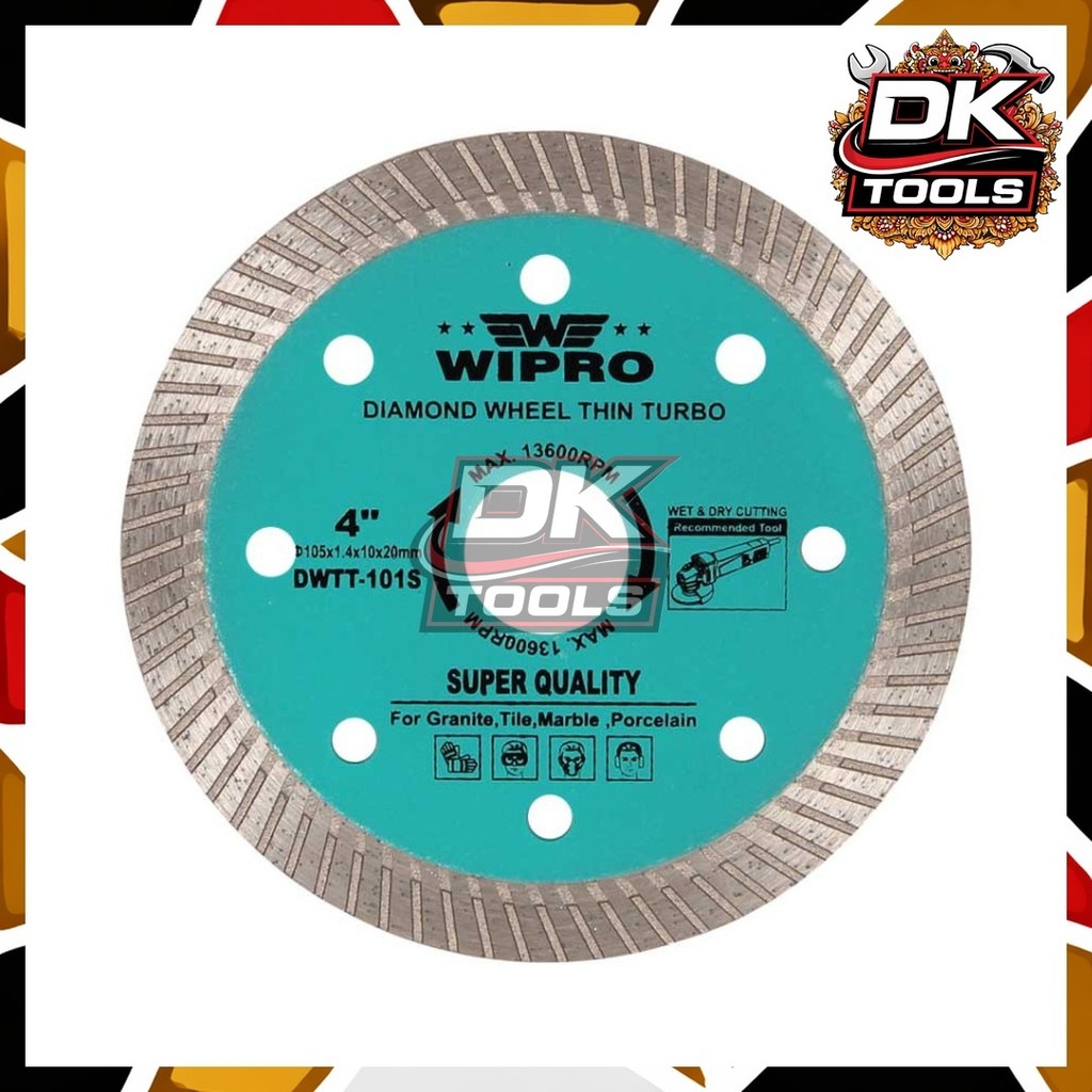 Wipro Mata Gerinda Potong Granit 4" DWTT 105 - Mata Potong Batu Diamond Wheel  DWTT 105S 4" Wipro - 