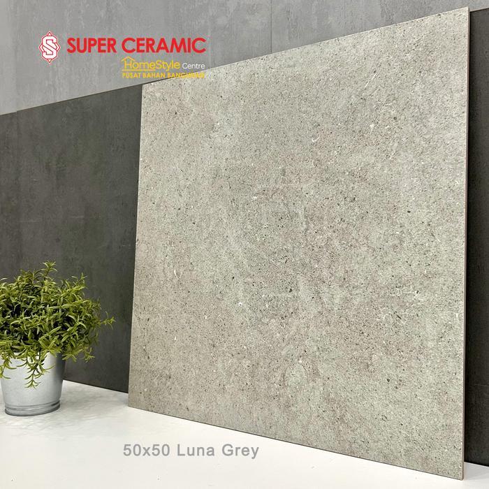 PLATINUM 50X50 Keramik Lantai Dinding Kasar - LUNA GREY / LUNA DARK GREY / LUNA WHITE