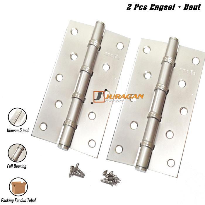 Engsel Pintu 5 inch Tebal - Engsel Bearing Pintu Besar - 2 Engsel Pintu Minimalis