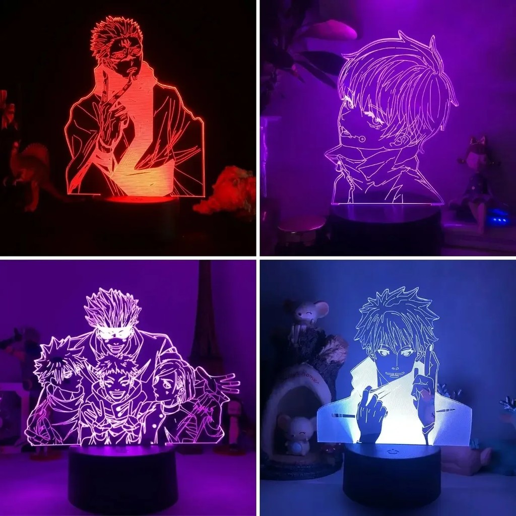 Anime Jujutsu Kaisen Inumaki Toge 3D Lamp Ryomen Sukuna Satoru Gojo Figures LED Night Light Itadori