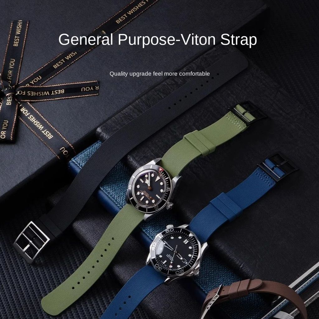 Fit For Tudor Style Ranger Rolex Daytona Fluororubber Watch Strap 20mm 21mm 22mm Waterproof Super