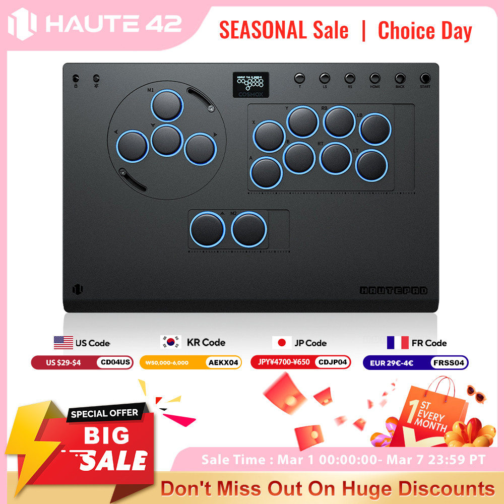 Haute42 X-Move Aluminium Alloy Hitbox Leverless Controller Stickless Fightstick For PC/PS4/PS5