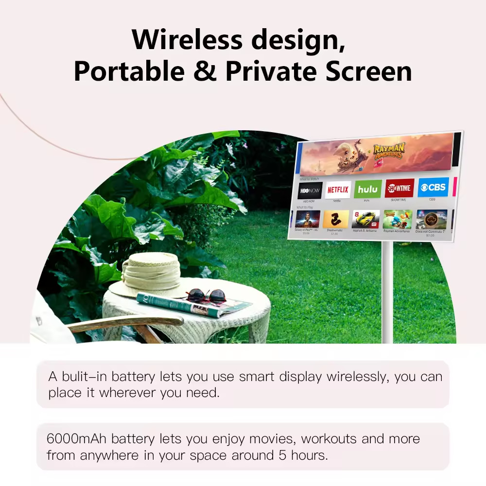 Smart Tv 21.5 27 32 Inch Smart Screen Touch Screen Portable Tv Movable Rechargeable Incell touch