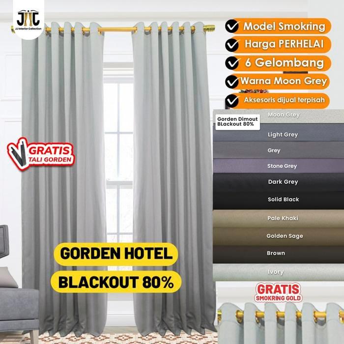 Gorden Hotel Blackout Premium TEBAL Hordeng Minimalis Korden Gordeng Jendela Pendek - Dimout