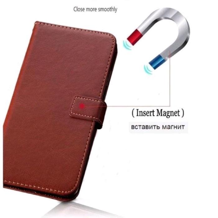 Case Untuk OPPO A12 Flip Cover Wallet Leather Casing Dompet Kulit ( Case Untuk A12 ) Slot Card Warna