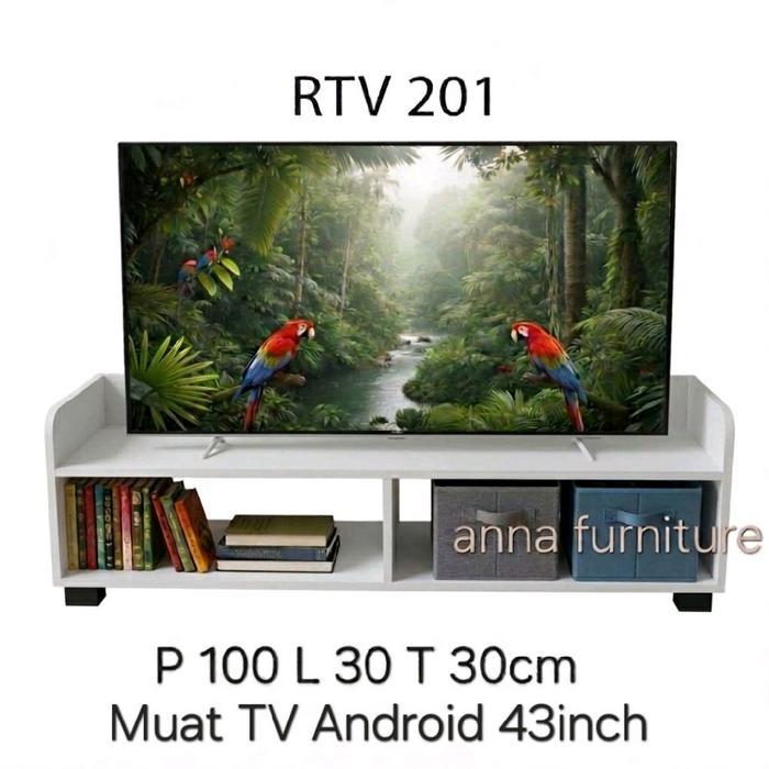 RAK TV MINIMALIS MEJA TV SERBAGUNA Furniture Tipe RTV 201 PANJANG 100CM MUAT TV Android/ Smart TV