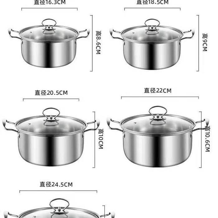 Panci Set Stainless Tebal Isi 5Set