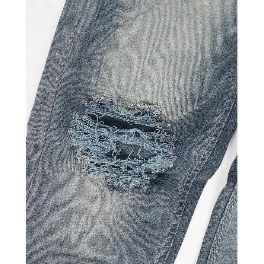 Weird Jeans - Vintage Blue - Celana Jeans Panjang Pria SlimFit Strech Ripped Biru Denim Fit Nyaman