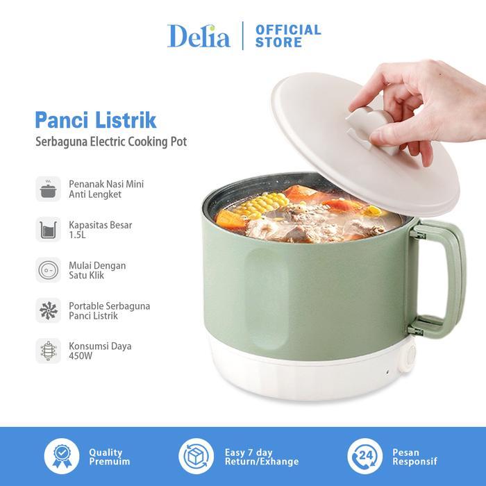 Sanken Living - Panci Listrik 1.5L Serbaguna Electric Cooking Pot Penanak Nasi Anti Lengket