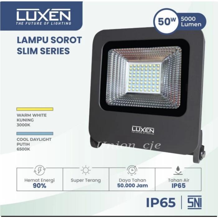 Lampu Sorot Taman Floodlight LED 50W IP65 Slim LED LUXEN