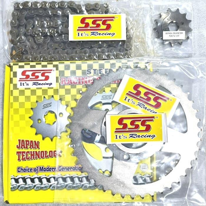 Gear Set Sss Tiger Tipe 520 / Chain Kit Sss / Standard Racing
