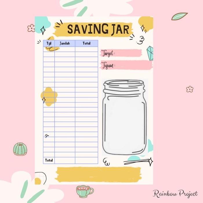 Loose Leaf Budgeting Keuangan Binder A5 Tabungan Target Catatan Keuangan Akuntansi Saving Jar