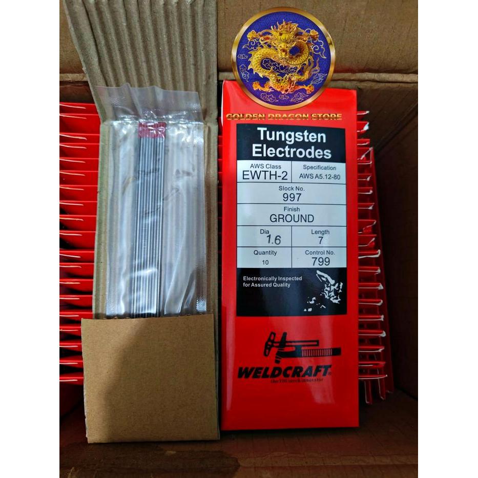 Tungsten 1,6 Mm / Jarum Las Argon 1,6 Mm 1 Pack 10 Pcs