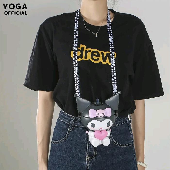 Botol Minum Kuromi Botol Minum Sedotan Kuromi Tempat Popcorn Bucket Kuromi Terbaru