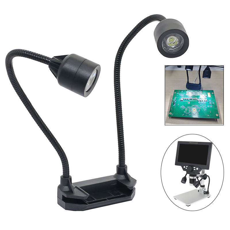 Lampu Cincin Mikroskop Lampu Iluminator Kepala Ganda LED untuk Lampu Mikroskop Sumber Cahaya Kamera 