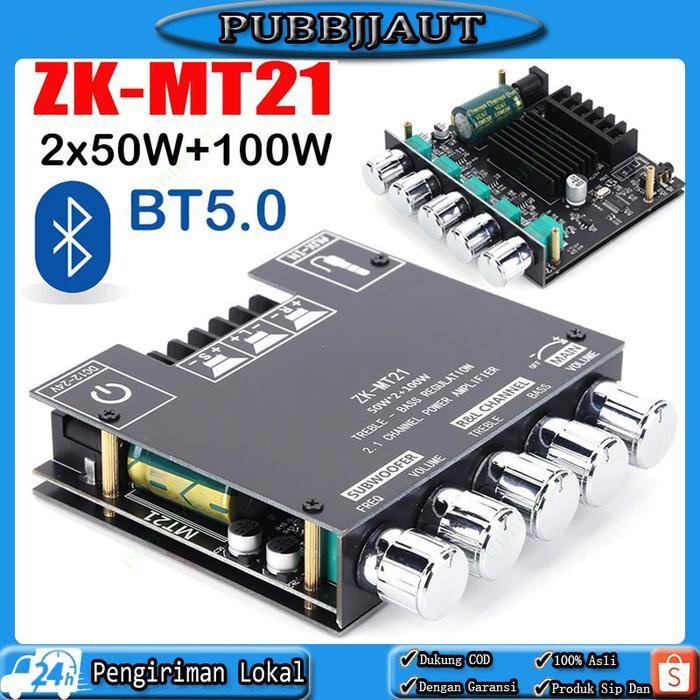 Audio Stereo Bass Power Amplifier Board ZK-TB21 ZK-MT21 ZK-502MT Bluetooth 5.0 50Wx2+100W Amplifier