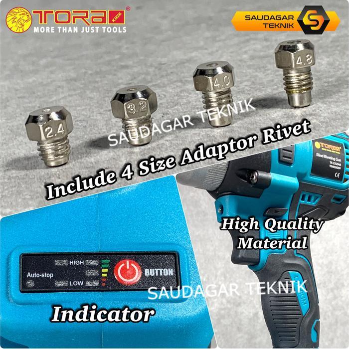 CORDLESS RIVET GUN TORA MESIN BOR RIVET PAKU KELING BATERAI BATRE 20V BLIND RIVETING GUN CORDLESS