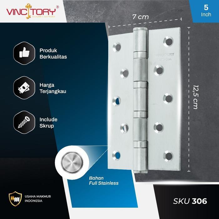 N3W VINCITORY ENGSEL STAINLESS 3,4,5 inch Engsel Kupu Tarung Engsel Pintu Jendela Tebal