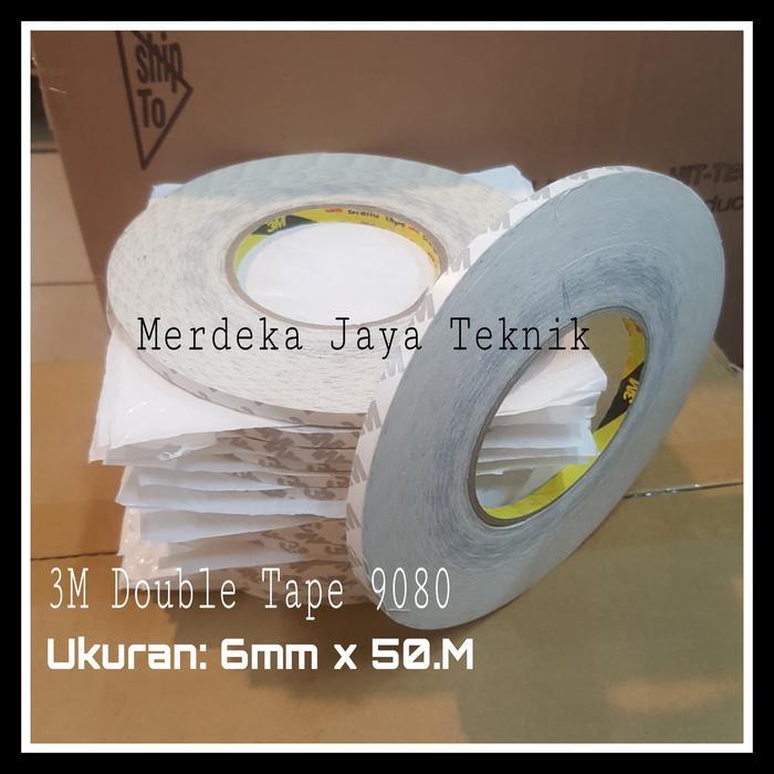 DOUBLE TAPE 3M 9080 ISOLASI 3M LEM PEREKAT UKURAN 6MM X 50.MTR