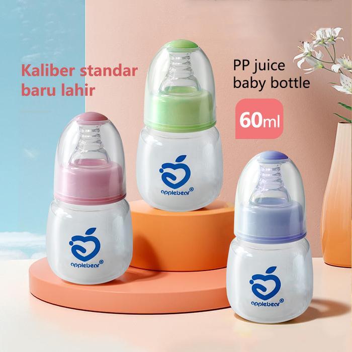 Botol Susu Bayi NEWBORN 60ml Baby Safe Wide Neck Bottle BPA Free Silikon Nano Botol Minum Bayi Dot