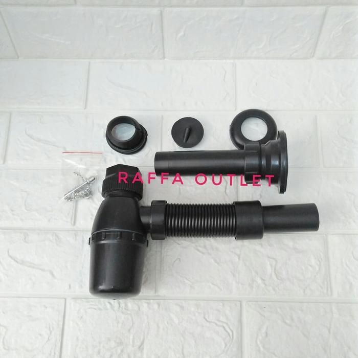 Sifon Wastafel Pvc Black/Sifon Pembuangan Wastafel