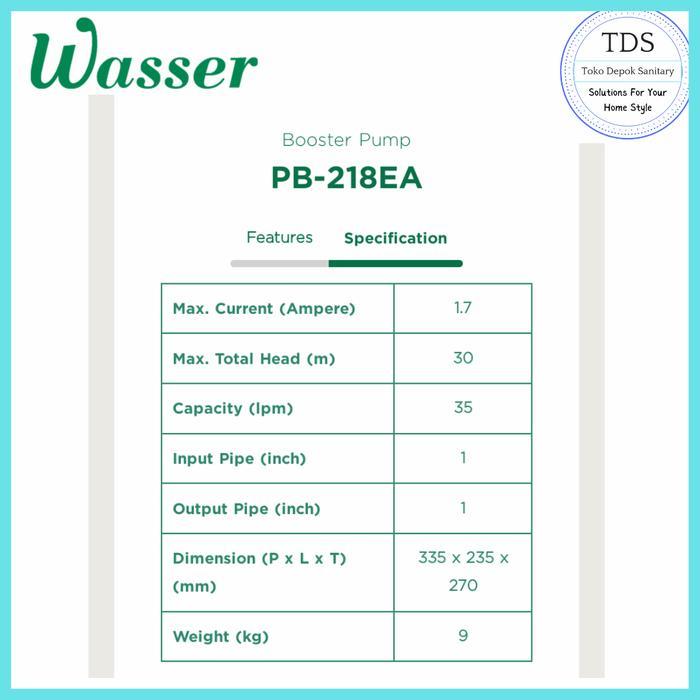 Pompa Dorong Booster Wasser Pb218Ea Pb 218 Ea / Booster Wasser