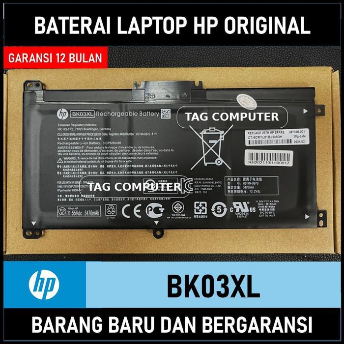 BERGARANSI BATERAI HP PAVILION X360 14-BA 14-BA001TX 14-BA002TX 14-BA003TX BK03XL ORIGINAL