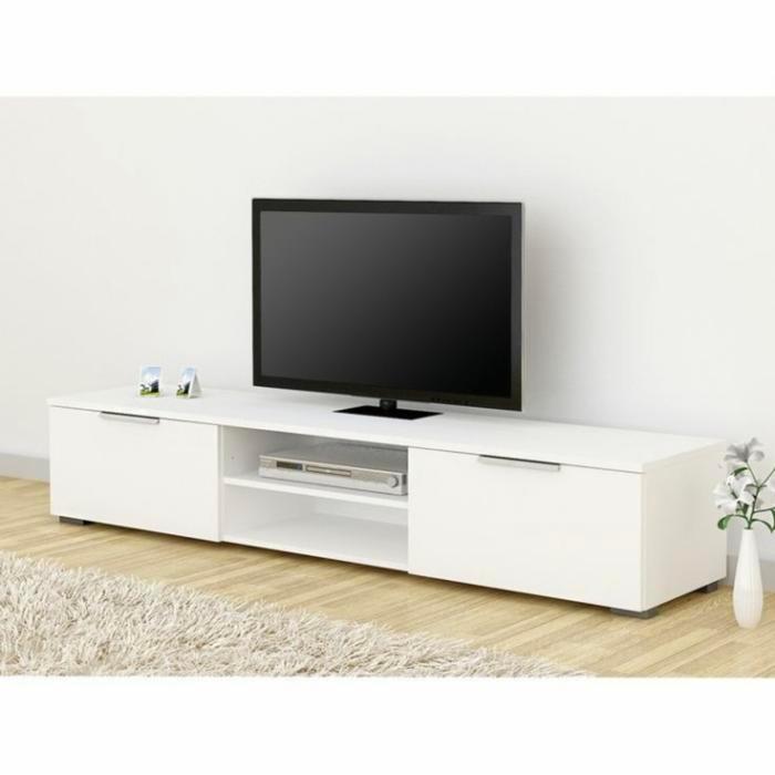 MEJA NAKAS CABINET BACKDROP TV 180 CM MINIMALIS PUTIH WHITE GLOSSY HPL