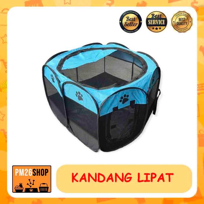 KANDANG LIPAT PORTABLE PAGAR TENDA ANJING KUCING