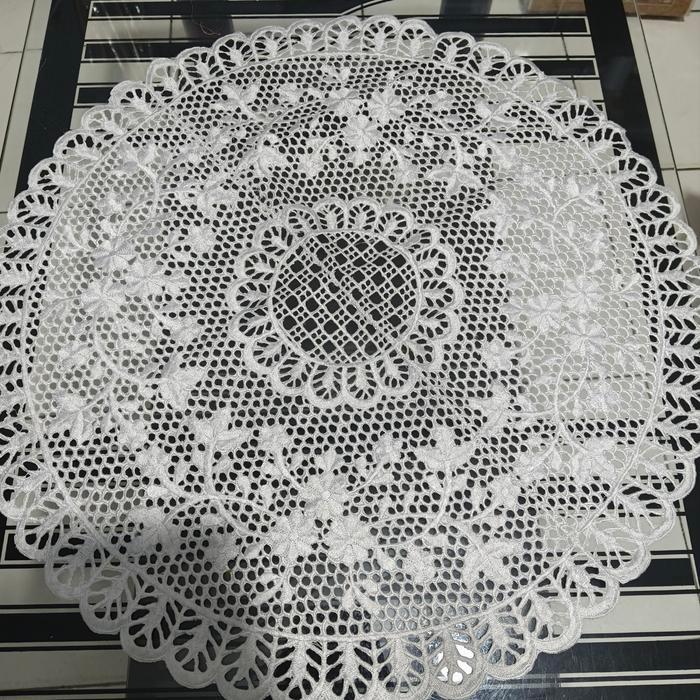 TAPLAK MEJA TAMU BULAT/BUNDAR BORDIR CLASSIC VINTAGE