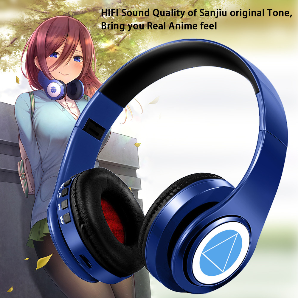 Anime Headset Miku Nakano Sanjiu Cosplay Stereo Wireless Headphone V5.0 Bluetooth Headset for PC