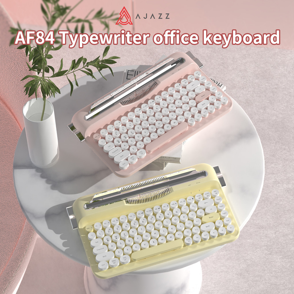 AJAZZ AF84 Wireless BT Portable Keyboard-Retro Punk Typewriter Mechanical Keyboard-Wireless BT