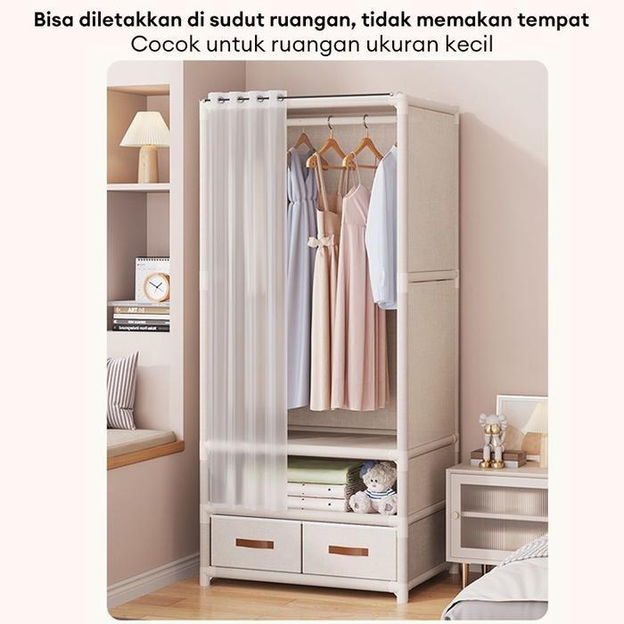 Rak Gantungan Baju Gantungan Pakaian Rak Sepatu Gantung Besi Lemari Aesthetic Tas 4 Susun Plastik