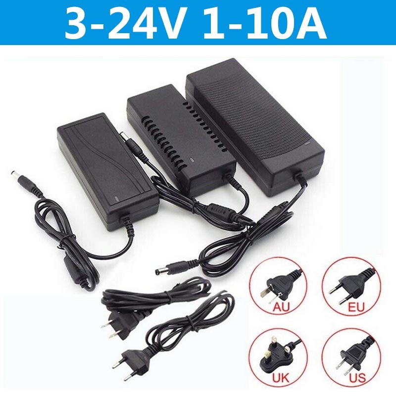 3V 5V 6V 8v 9V 10V 12V 24V Power Supply plug 220V AC DC Adapter Charger 1A 2A 3A 5A 6A 8A Universal 