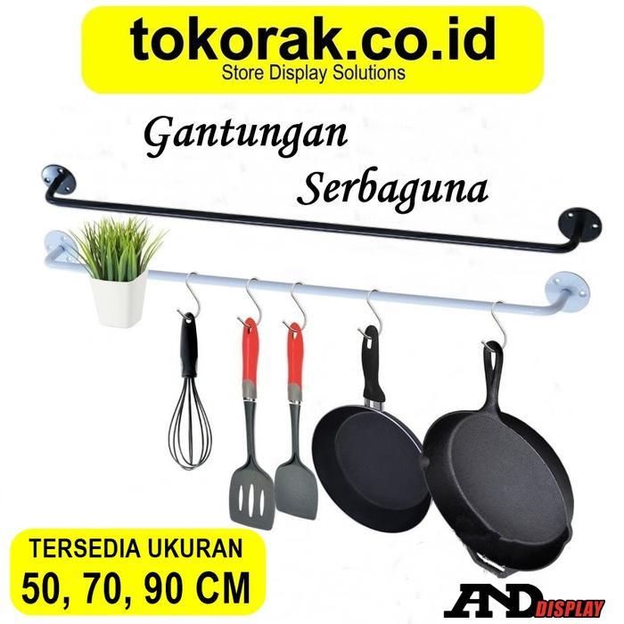 REL GANTUNGAN SERBAGUNA PERALATAN DAPUR RAK DINDING ALAT GANTUNG PANCI