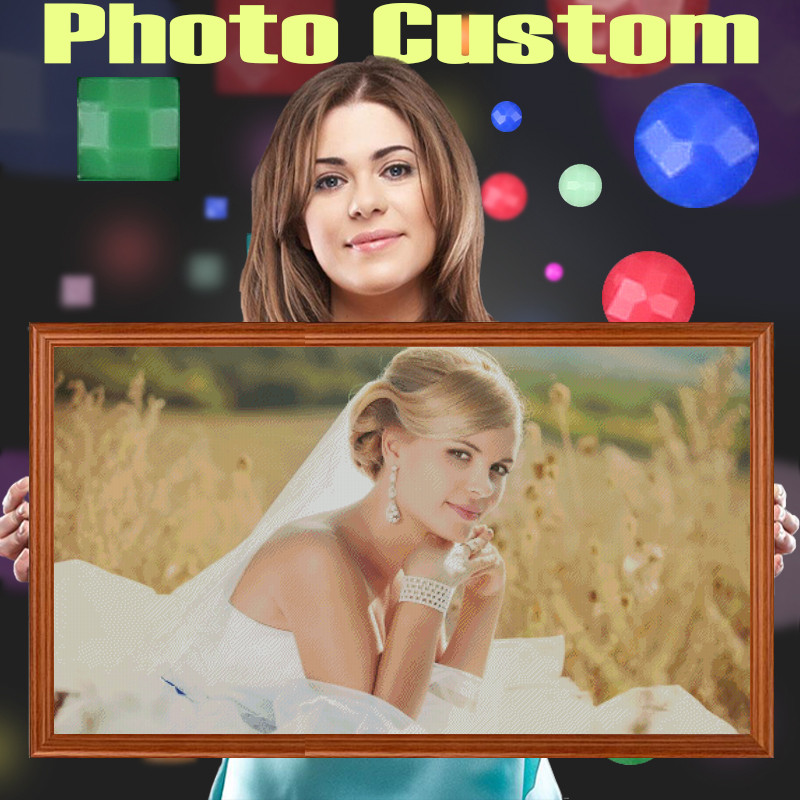 HOMFUN Diamond Painting Photos Custom Square/Round Picture of Rhinestones Diamond Embroidery
