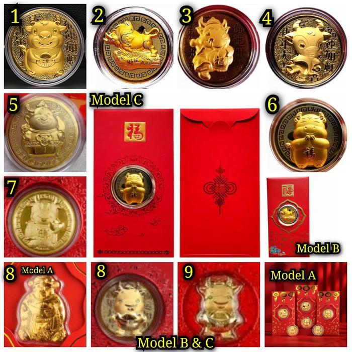 Angpao Emas 2021 Shio Kerbau Model C / Angpao berlapis emas au999