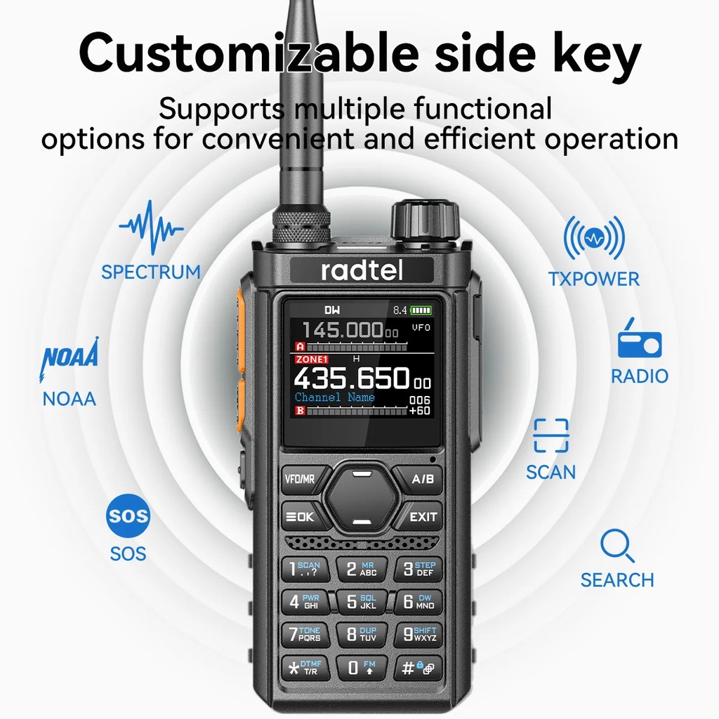 Radtel Rt-910 Spectrum Analyzer Am Fm Ham Radio 45-59Mhz Tx/Rx Walkie Talkie With 960 Channels Am/Fm