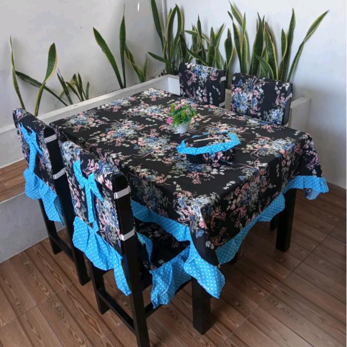 Cover Sandaran Kursi 4 Taplakn Meja Makan Terbaru Bisa Dicuci Pasti Promo