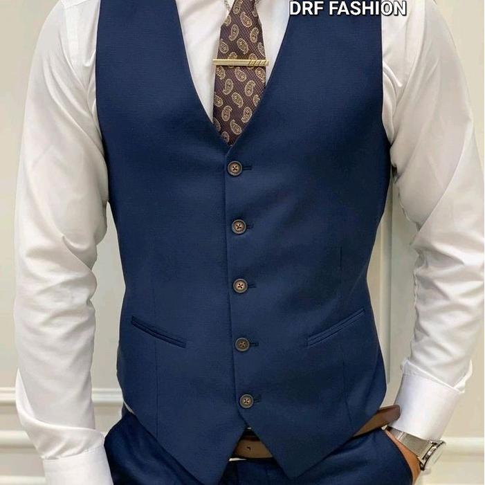 Rompi Jas Pria Formal /Dalaman Jas Pria Polos Casual Hitam