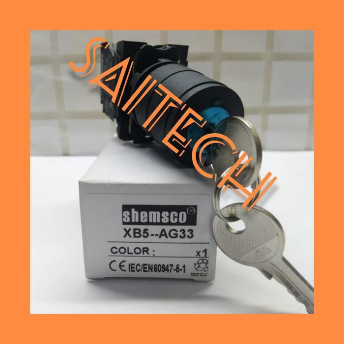 Key Selector Switch (Mantained) XB5-AG33 / XB5AG33 2NO Shemsco