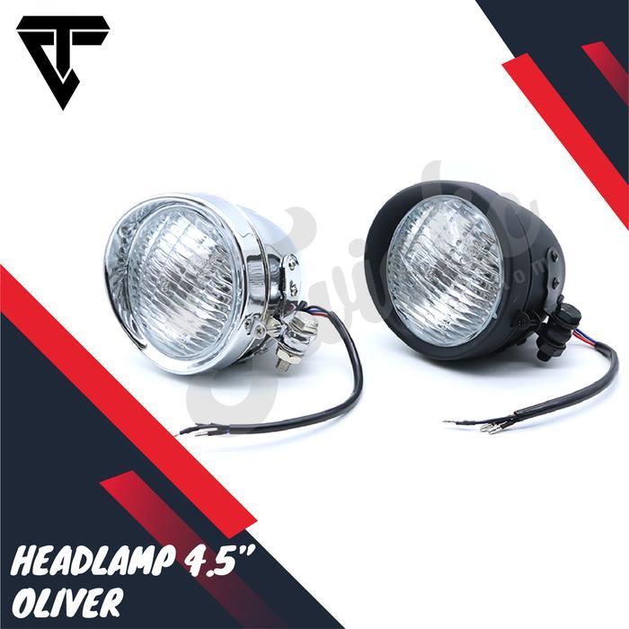 Headlamp Lampu Depan Oliver Motor Custom Universal Chopper Bobber